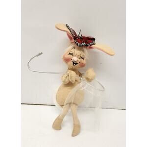 Annalee 7" bunny butterfly net 1999 butterfly hat RARE